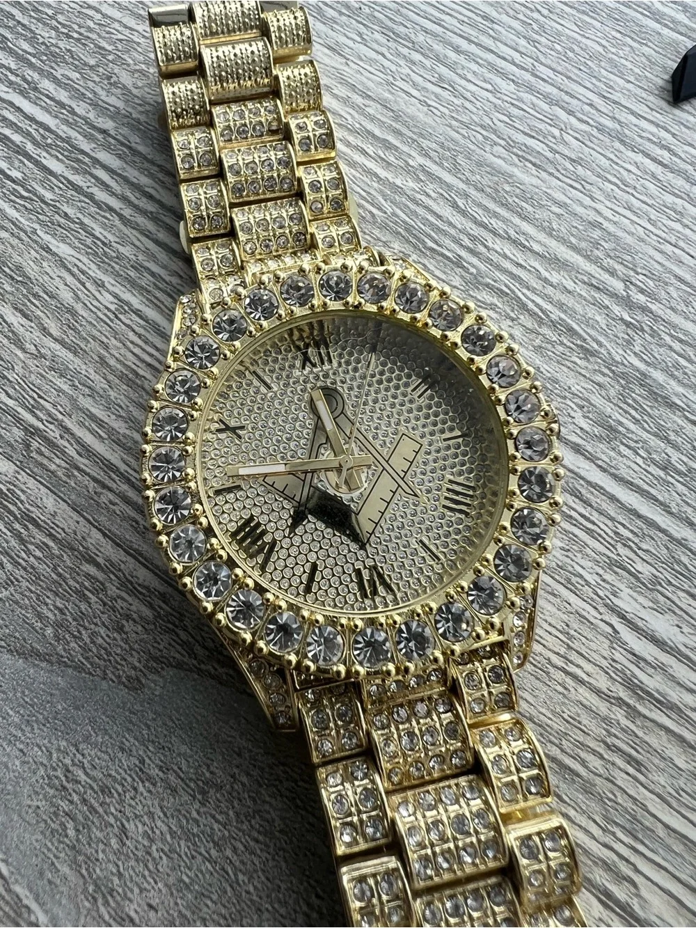 Gold Tone FreeMason Quartz Wristwatch